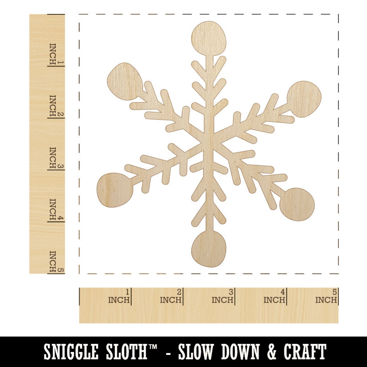Snowflake Doodle Winter Unfinished Wood Shape Piece Cutout for DIY Craft Projects